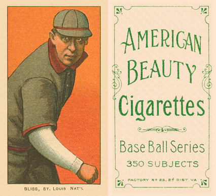 1909 White Borders American Beauty Frame Bliss, St. Louis Nat'l #43 Baseball Card