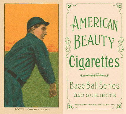 1909 White Borders American Beauty Frame Scott, Chicago Amer. #432 Baseball Card