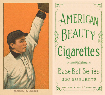 1909 White Borders American Beauty Frame Slagle, Baltimore #445 Baseball Card