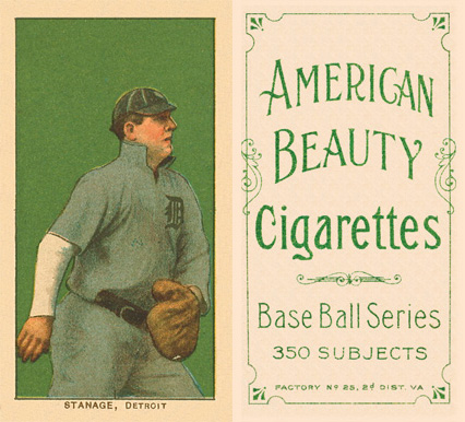 1909 White Borders American Beauty Frame Stanage, Detroit #460 Baseball Card
