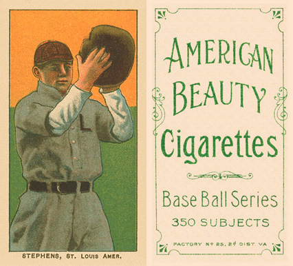 1909 White Borders American Beauty Frame Stephens, St. Louis Amer. #465 Baseball Card