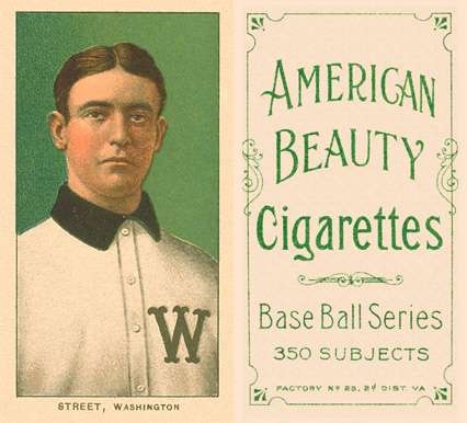 1909 White Borders American Beauty Frame Street, Washington #471 Baseball Card