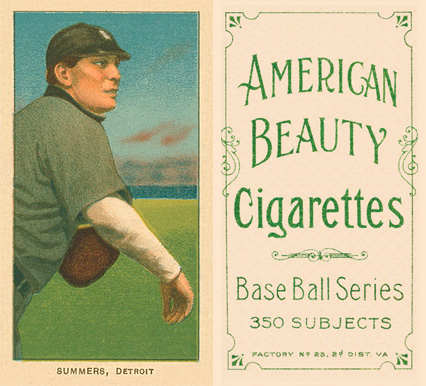 1909 White Borders American Beauty Frame Summers, Detroit #473 Baseball Card
