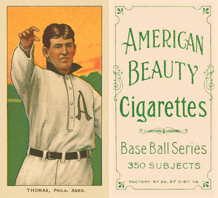 1909 White Borders American Beauty Frame Thomas, Phil. Amer. #483 Baseball Card