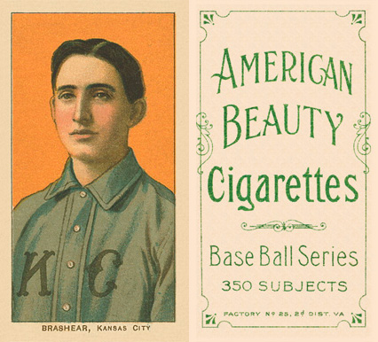 1909 White Borders American Beauty Frame Brashear, Kansas City #49 Baseball Card