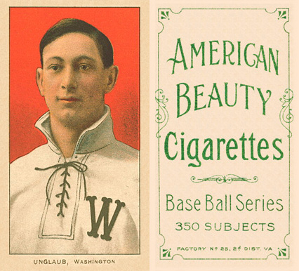 1909 White Borders American Beauty Frame Unglaub, Washington #491 Baseball Card