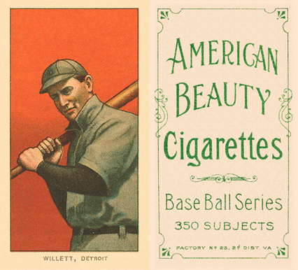 1909 White Borders American Beauty Frame Willett, Detroit #510 Baseball Card