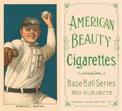 1909 White Borders American Beauty Frame Burchell, Buffalo #62 Baseball Card