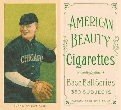 1909 White Borders American Beauty Frame Burns, Chicago Amer. #64 Baseball Card