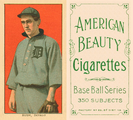 1909 White Borders American Beauty Frame Bush, Detroit #65 Baseball Card