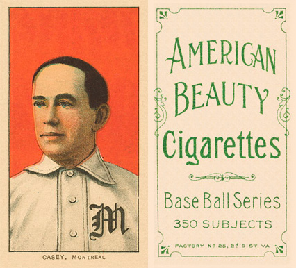1909 White Borders American Beauty Frame Casey, Montreal #75 Baseball Card