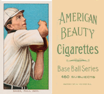 1909 White Borders American Beauty No Frame  Baker, Phila. Amer. #15 Baseball Card