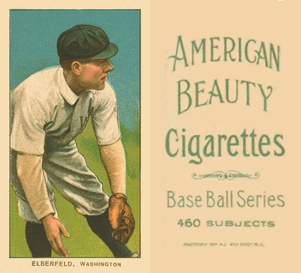 1909 White Borders American Beauty No Frame  Elberfeld, Washington #162 Baseball Card