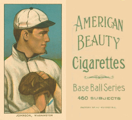 1909 White Borders American Beauty No Frame  Johnson, Washington #235 Baseball Card
