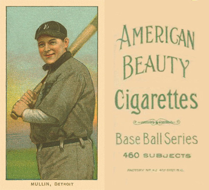 1909 White Borders American Beauty No Frame  Mullin, Detroit #349 Baseball Card