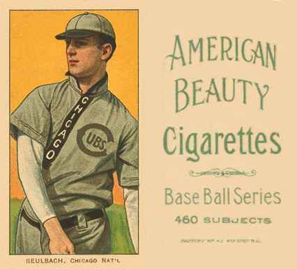 1909 White Borders American Beauty No Frame  Reulbach, Chicago Nat'L #407 Baseball Card