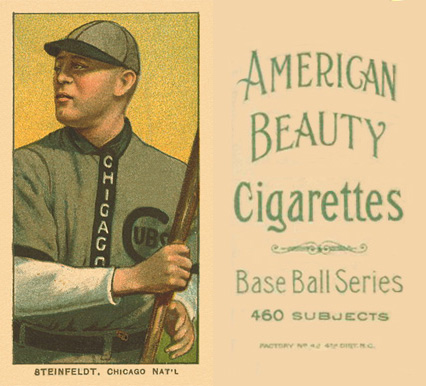 1909 White Borders American Beauty No Frame  Steinfeldt, Chicago Nat'L #464 Baseball Card