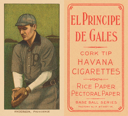 1909 White Borders El Principe De Gales Anderson, Providence #10 Baseball Card