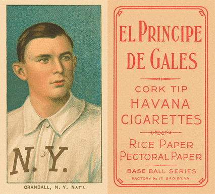 1909 White Borders El Principe De Gales Crandall, N.Y. Nat'L #107 Baseball Card
