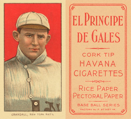 1909 White Borders El Principe De Gales Crandall, New York Nat'L #108 Baseball Card