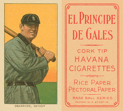1909 White Borders El Principe De Gales Crawford, Detroit #112 Baseball Card