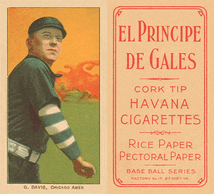 1909 White Borders El Principe De Gales G. Davis, Chicago Amer. #120 Baseball Card