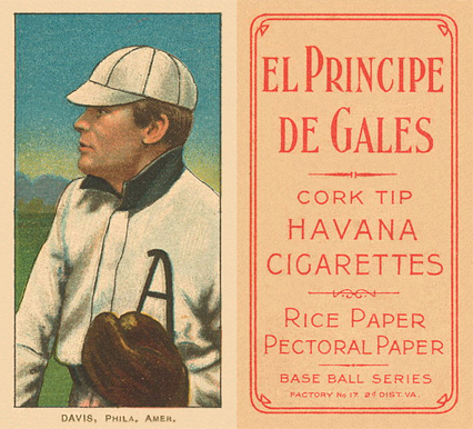 1909 White Borders El Principe De Gales Davis, Phila. Amer. #121 Baseball Card