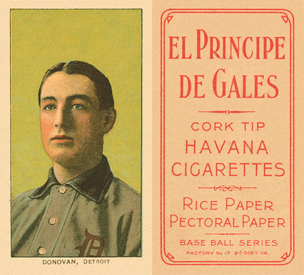 1909 White Borders El Principe De Gales Donovan, Detroit #135 Baseball Card