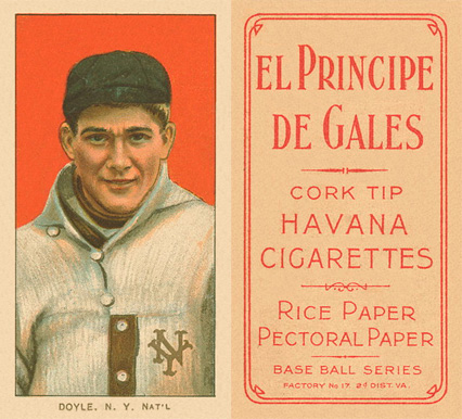 1909 White Borders El Principe De Gales Doyle, N.Y. Nat'L #149 Baseball Card