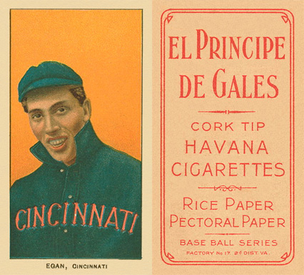 1909 White Borders El Principe De Gales Egan, Cincinnati #159 Baseball Card