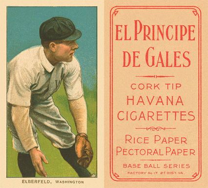 1909 White Borders El Principe De Gales Elberfeld, Washington #162 Baseball Card