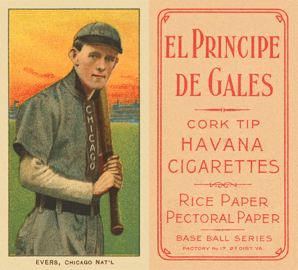 1909 White Borders El Principe De Gales Evers, Chicago Nat'L #167 Baseball Card