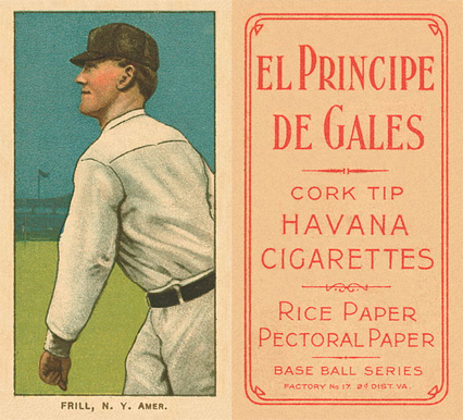 1909 White Borders El Principe De Gales Frill, N.Y. Amer. #180 Baseball Card