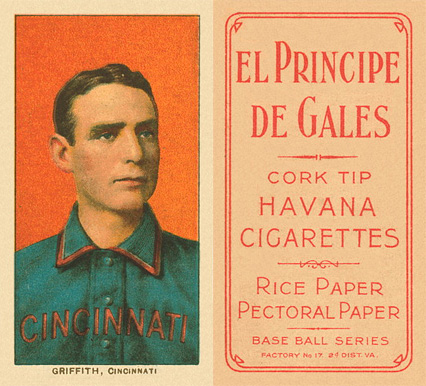 1909 White Borders El Principe De Gales Griffith, Cincinnati #196 Baseball Card