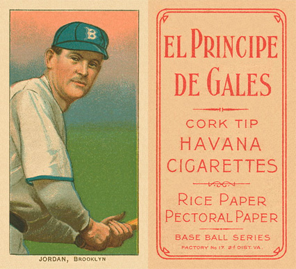 1909 White Borders El Principe De Gales Jordan, Brooklyn #242 Baseball Card
