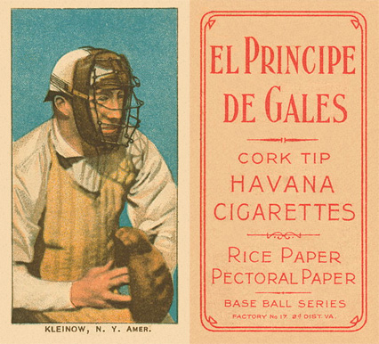 1909 White Borders El Principe De Gales Kleinow, N.Y. Amer. #256 Baseball Card