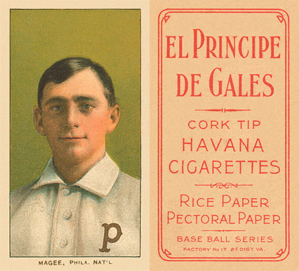1909 White Borders El Principe De Gales Magee, Phil. Nat'L #296 Baseball Card