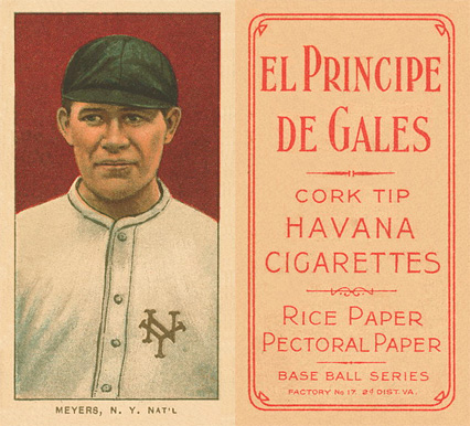 1909 White Borders El Principe De Gales Meyers, N.Y. Nat'L #333 Baseball Card