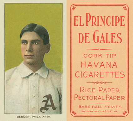 1909 White Borders El Principe De Gales Bender, Phila. Amer. #34 Baseball Card
