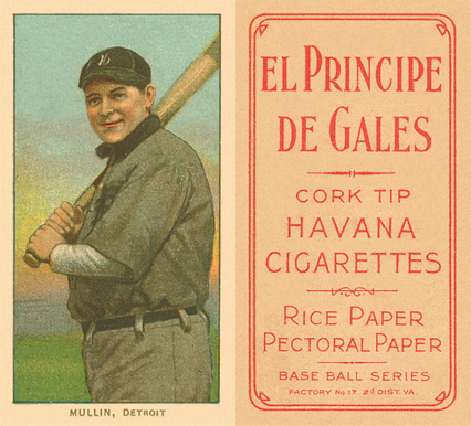 1909 White Borders El Principe De Gales Mullin, Detroit #349 Baseball Card