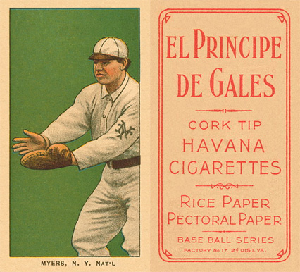1909 White Borders El Principe De Gales Myers, N.Y. Nat'L #355 Baseball Card