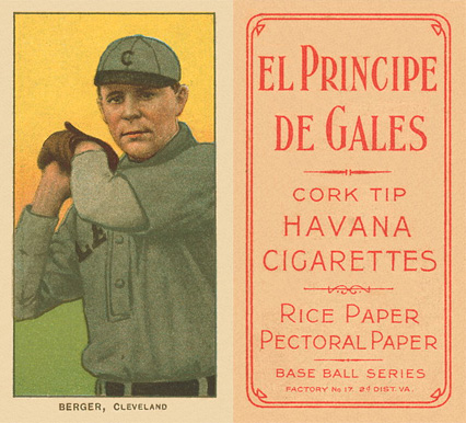 1909 White Borders El Principe De Gales Berger, Cleveland #37 Baseball Card