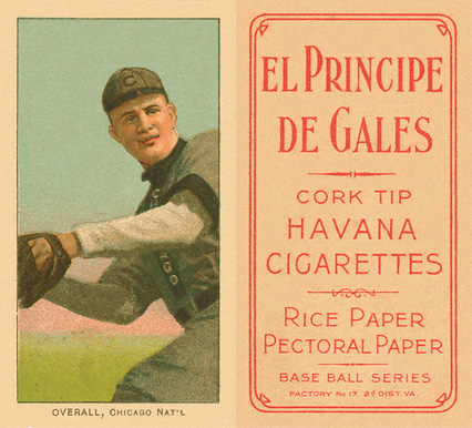 1909 White Borders El Principe De Gales Overall, Chicago Nat'L #374 Baseball Card