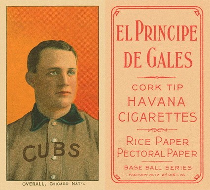 1909 White Borders El Principe De Gales Overall, Chicago Nat'L #375 Baseball Card
