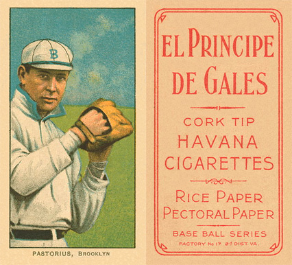 1909 White Borders El Principe De Gales Pastorius, Brooklyn #380 Baseball Card