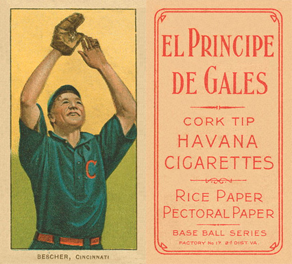 1909 White Borders El Principe De Gales Bescher, Cincinnati #39 Baseball Card