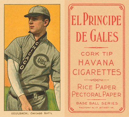 1909 White Borders El Principe De Gales Reulbach, Chicago Nat'L #407 Baseball Card