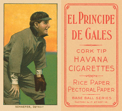 1909 White Borders El Principe De Gales Schaefer, Detroit #420 Baseball Card