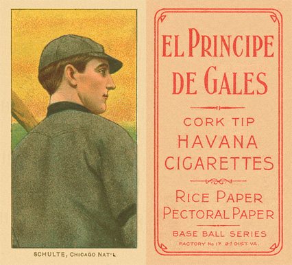 1909 White Borders El Principe De Gales Schulte, Chicago Nat'L #431 Baseball Card