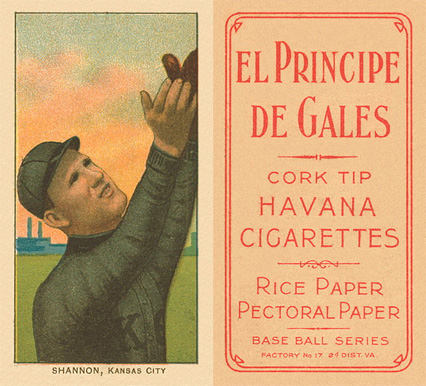 1909 White Borders El Principe De Gales Shannon, Kansas City #437 Baseball Card